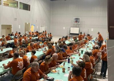 A group of people having lunch